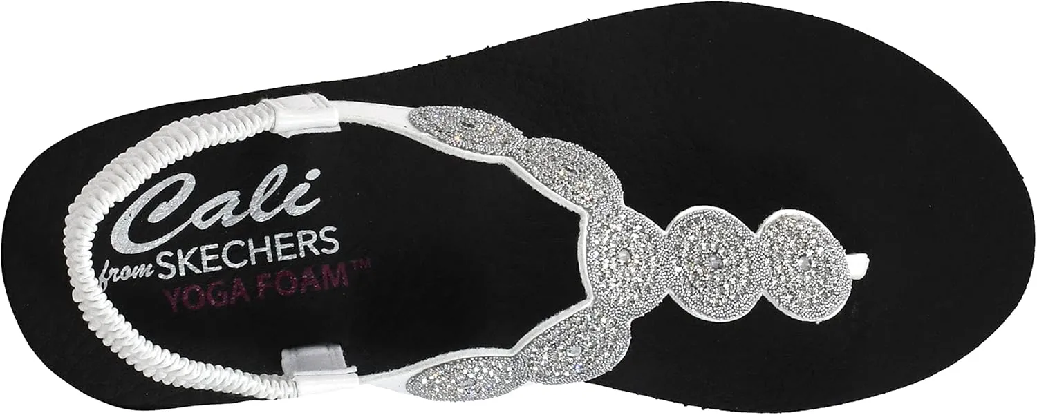 Skechers Women's Meditation-Stars & Sparkle-Circular Rhinestone Slingback Thong Flip-Flop