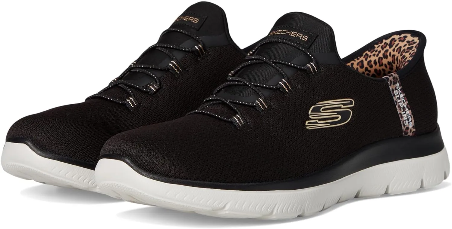 Skechers Women's Summits-Leopard Chic Hands Free Slip-ins Sneaker