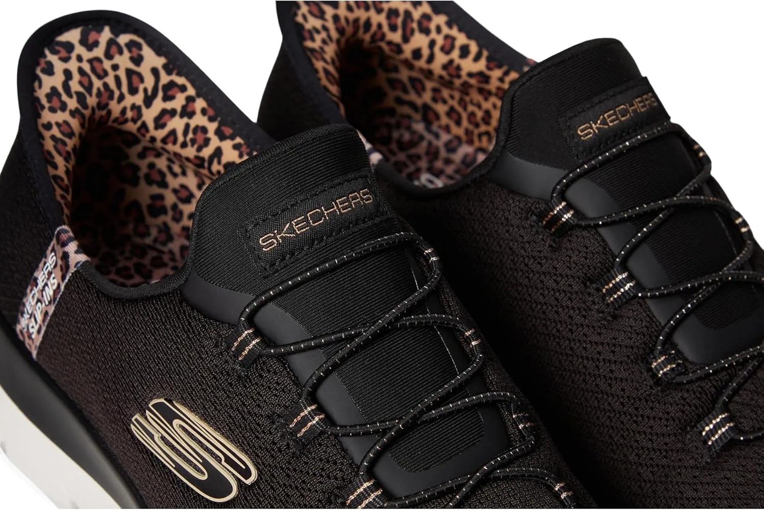 Skechers Women's Summits-Leopard Chic Hands Free Slip-ins Sneaker