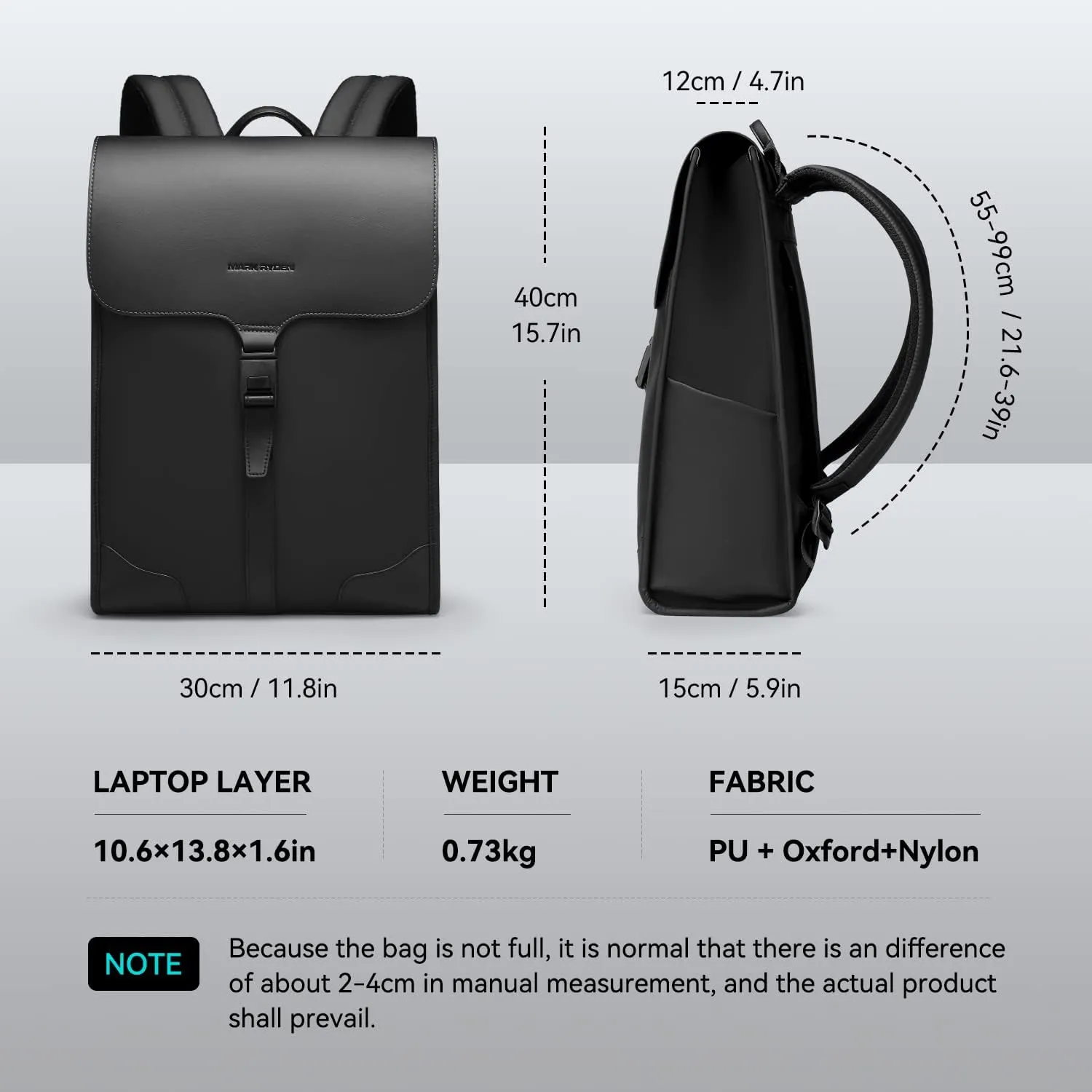 Slim Laptop Backpack for Men, 15.6 Inch Business Backpack with High Tech Magnetic Snap, Waterproof Fashion Casual Backpack Ideal for Working, Daily Life