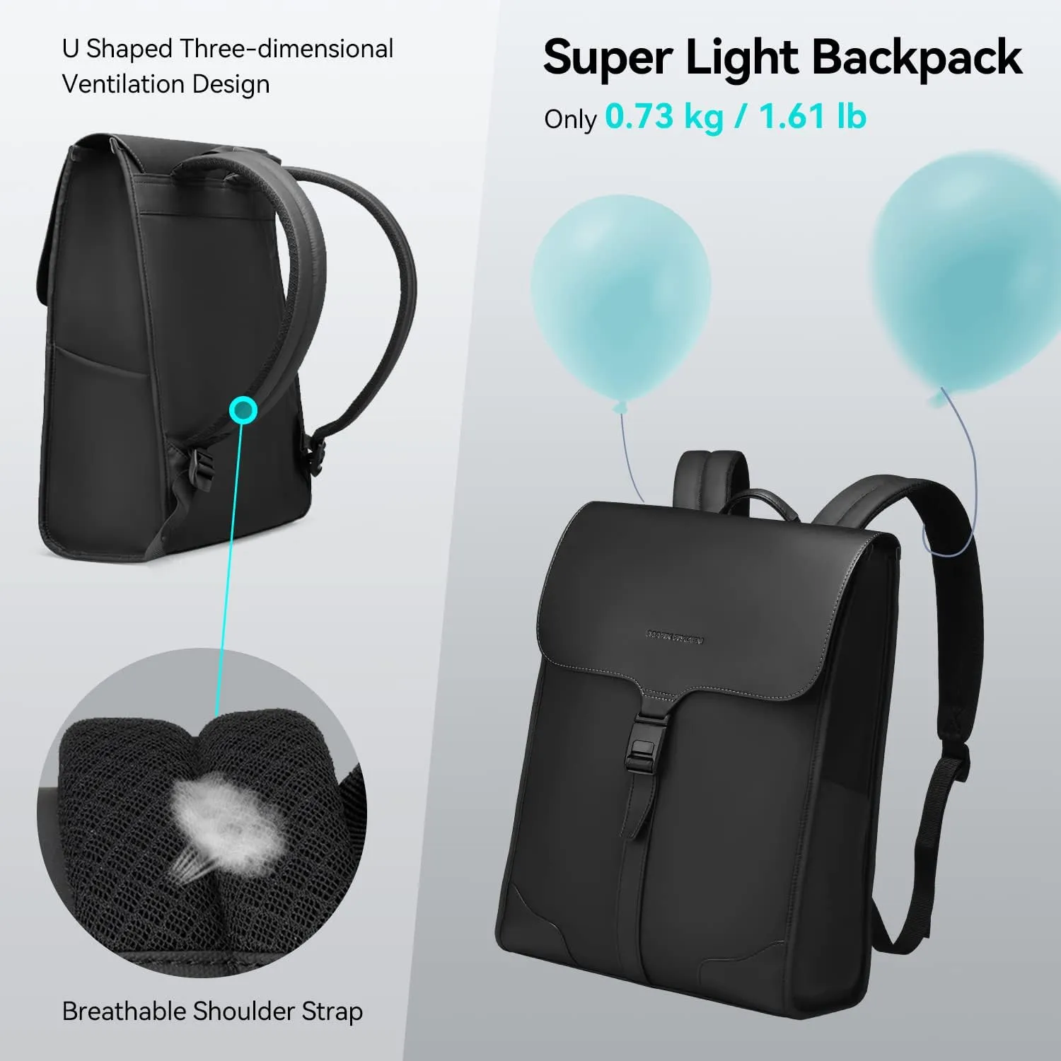Slim Laptop Backpack for Men, 15.6 Inch Business Backpack with High Tech Magnetic Snap, Waterproof Fashion Casual Backpack Ideal for Working, Daily Life