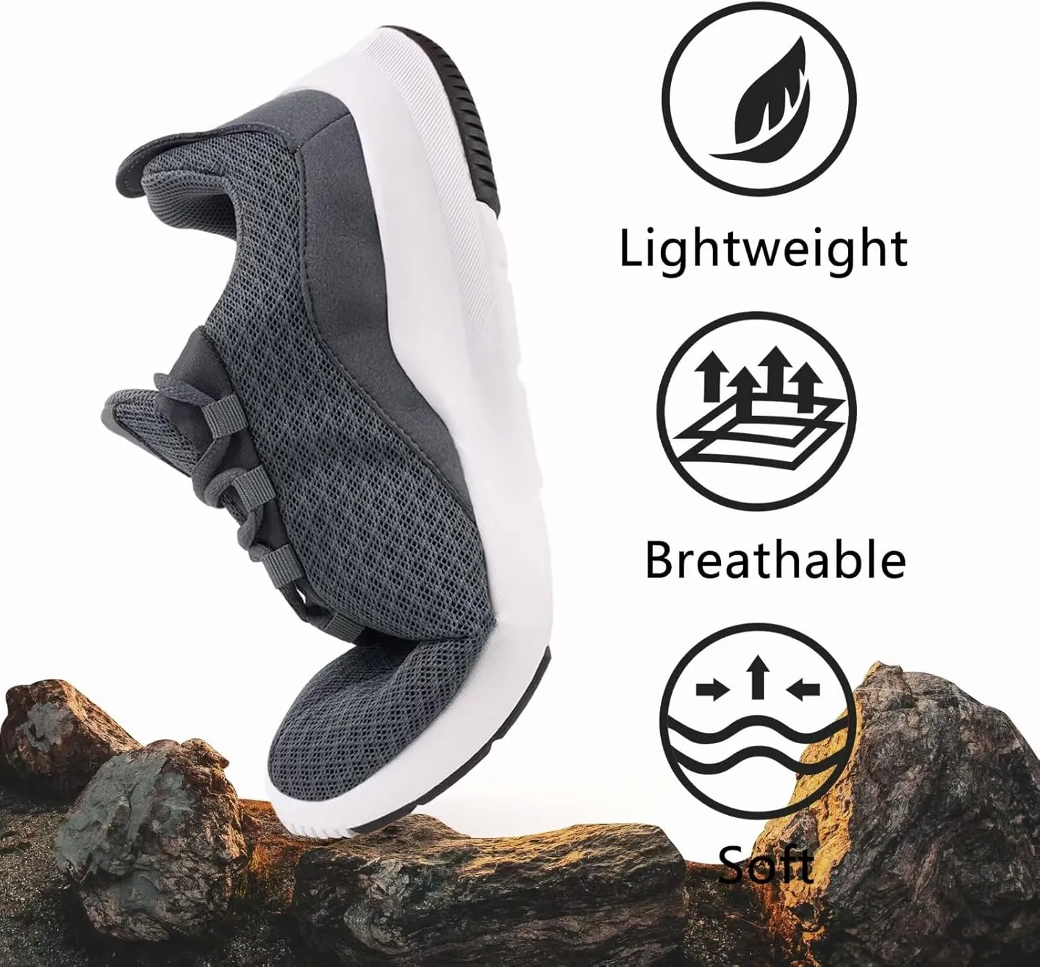 Slip on Sneakers for Men Casual Non Slip Lightweight Breathable Athletic Tennis Gym Walking Running Shoes