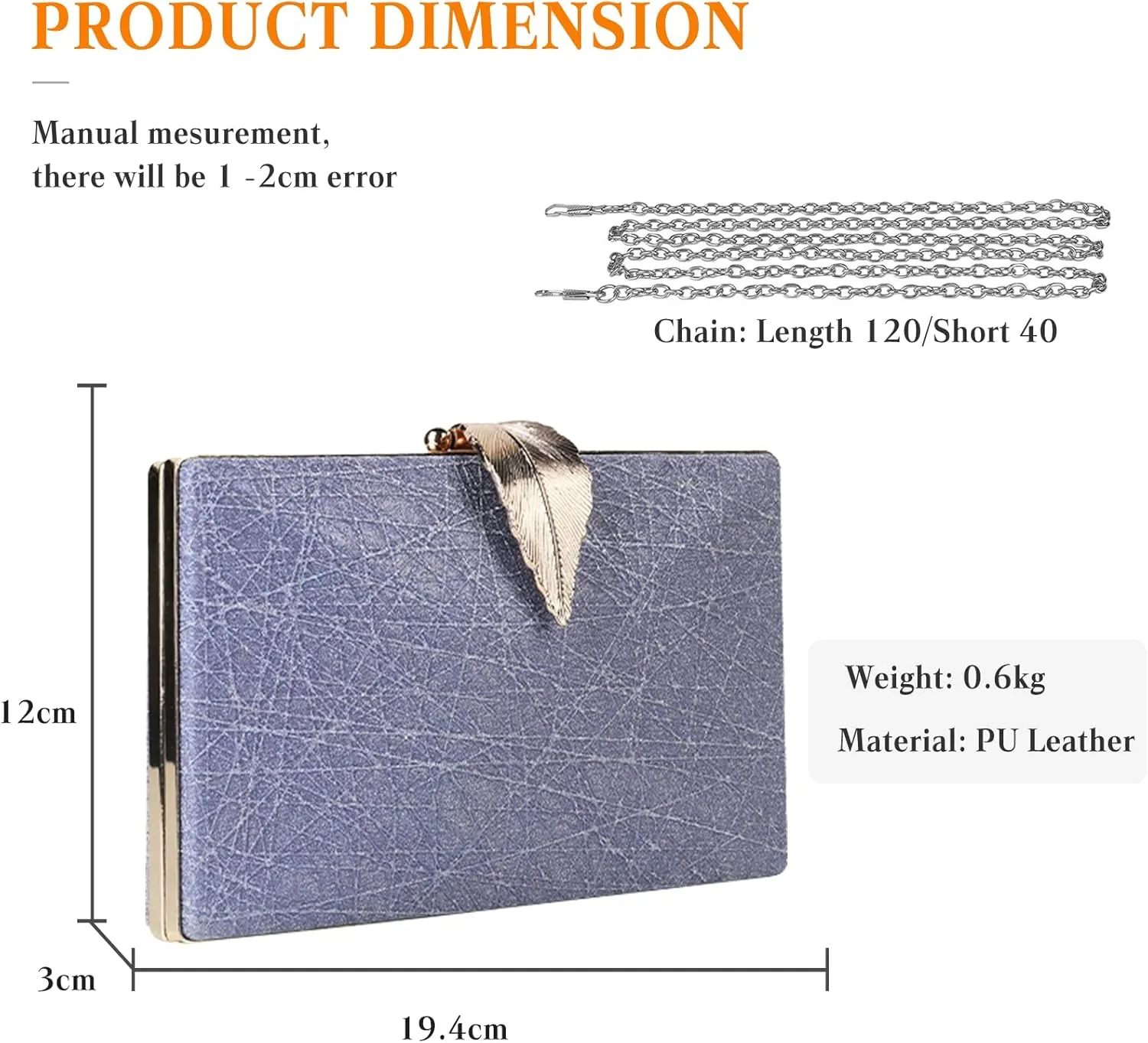 Small Clutch Purses for Women Evening Bag with Leaf-style Flip Lock Bridal Wedding Handbag