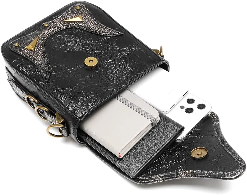 Small Crossbody Bag Shoulder Purse Leather Belt Pouch Travel Phone Holder Punk Medieval Vintage Festival Costume Accessory