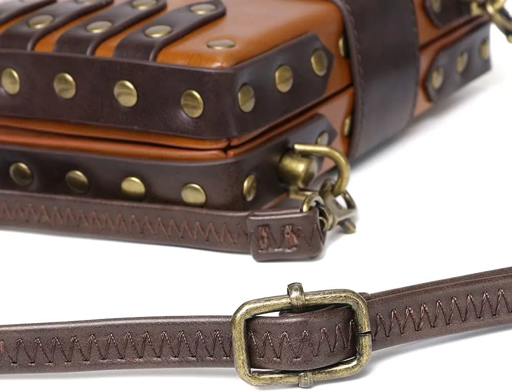 Small Crossbody Bag Shoulder Purse Leather Belt Pouch Travel Phone Holder Punk Medieval Vintage Festival Costume Accessory