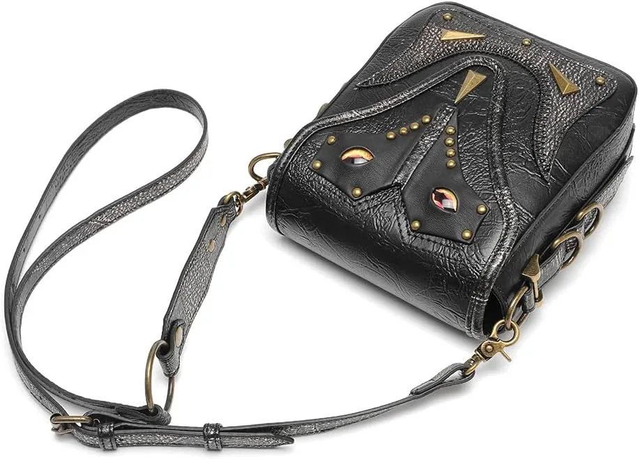 Small Crossbody Bag Shoulder Purse Leather Belt Pouch Travel Phone Holder Punk Medieval Vintage Festival Costume Accessory