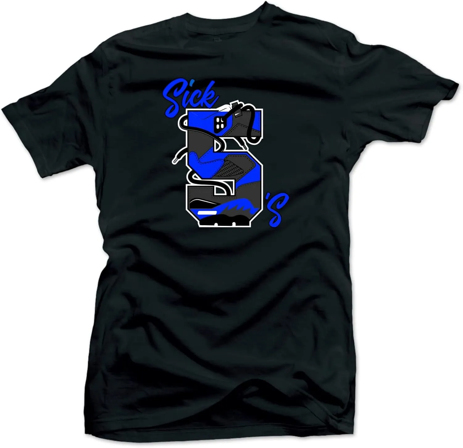 SNELOS Shirt to Match Jordan 5 Racer Blue Match Sneaker tee