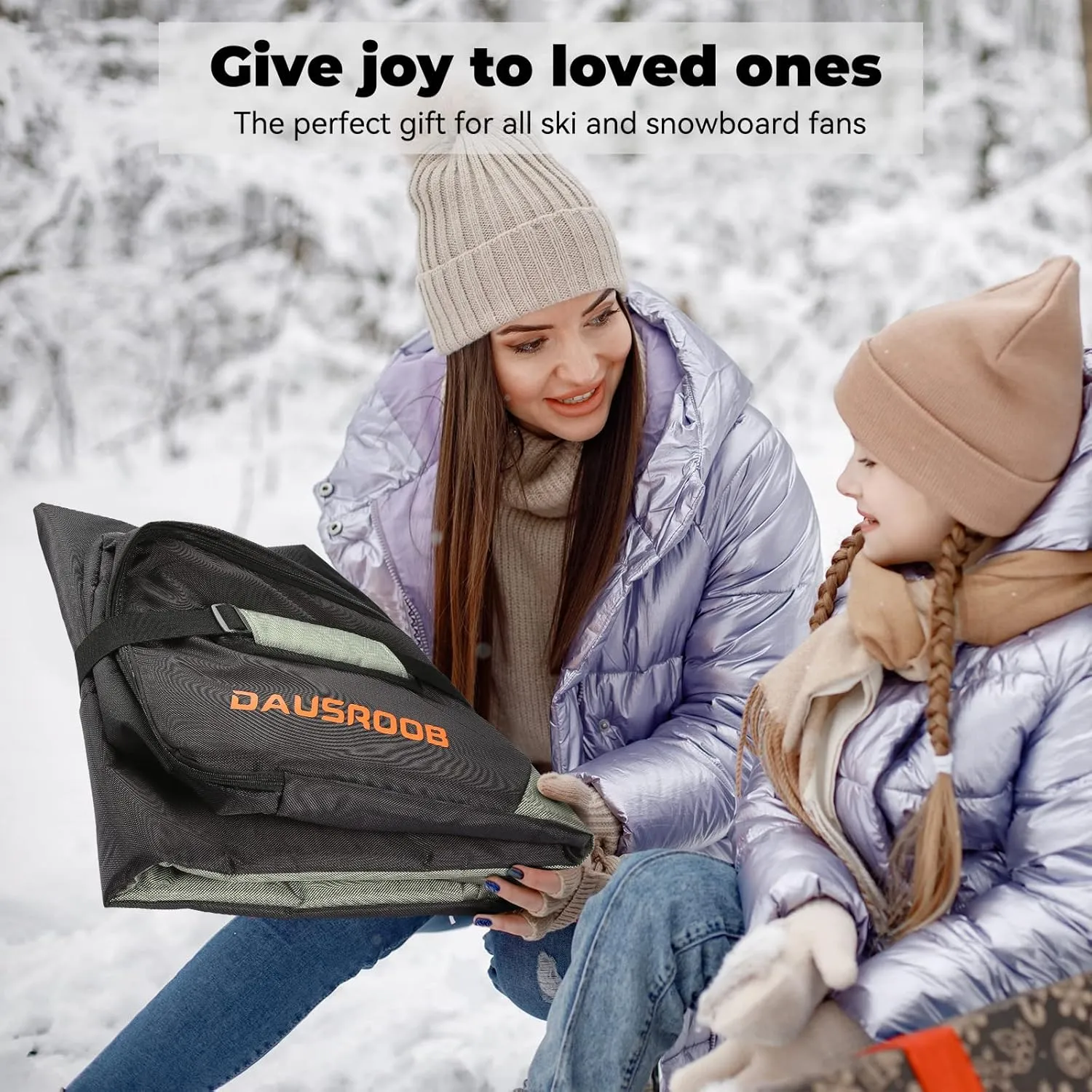 Snowboard Travel Bag - 1680D Reinforced, Double Padding Ski Bag for Skis, Boots, Snowboards, Wax