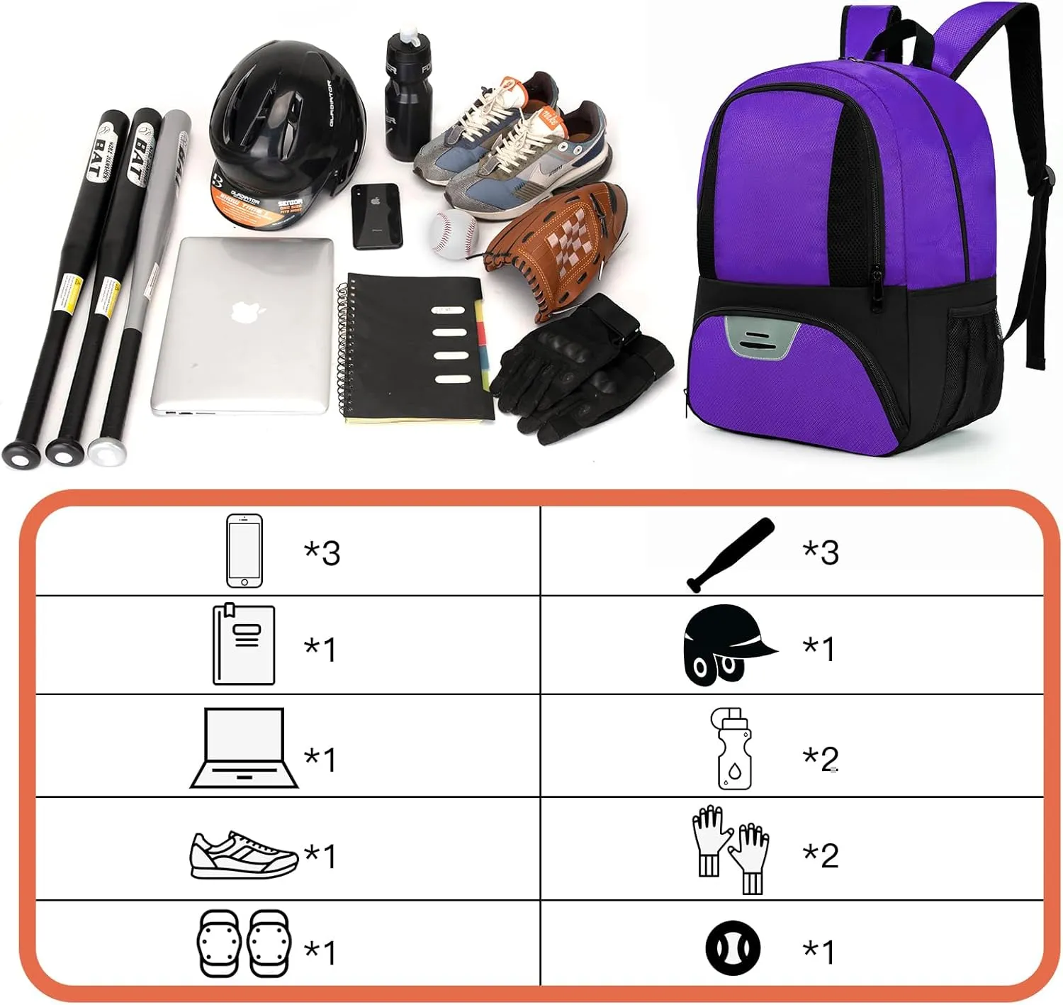 Soccer Bag&Soccer Backpack&Backpack for Football Volleyball Basketball,Sport Equipment Bags with Shoe compartment. (Grape purple)
