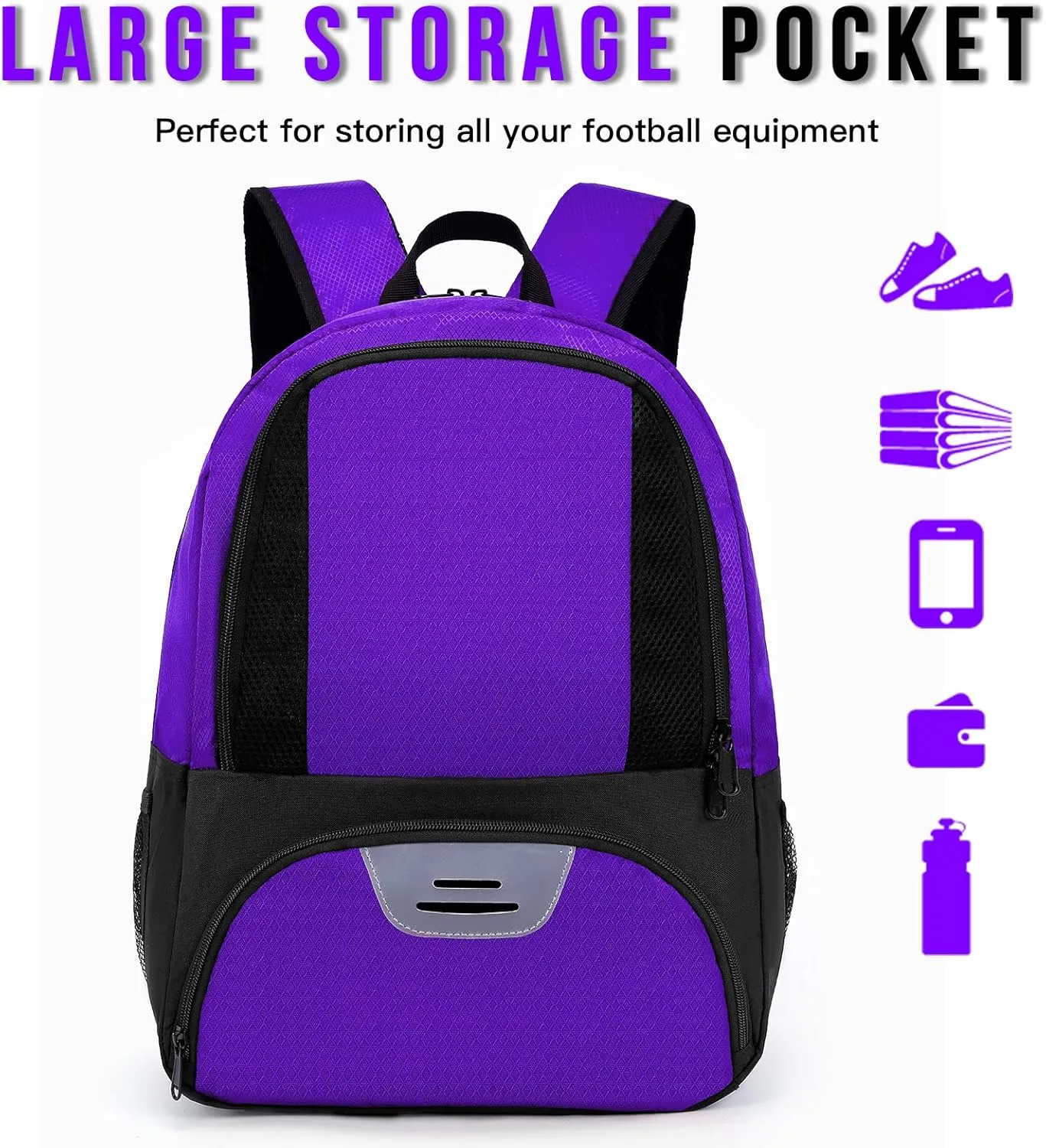 Soccer Bag&Soccer Backpack&Backpack for Football Volleyball Basketball,Sport Equipment Bags with Shoe compartment. (Grape purple)