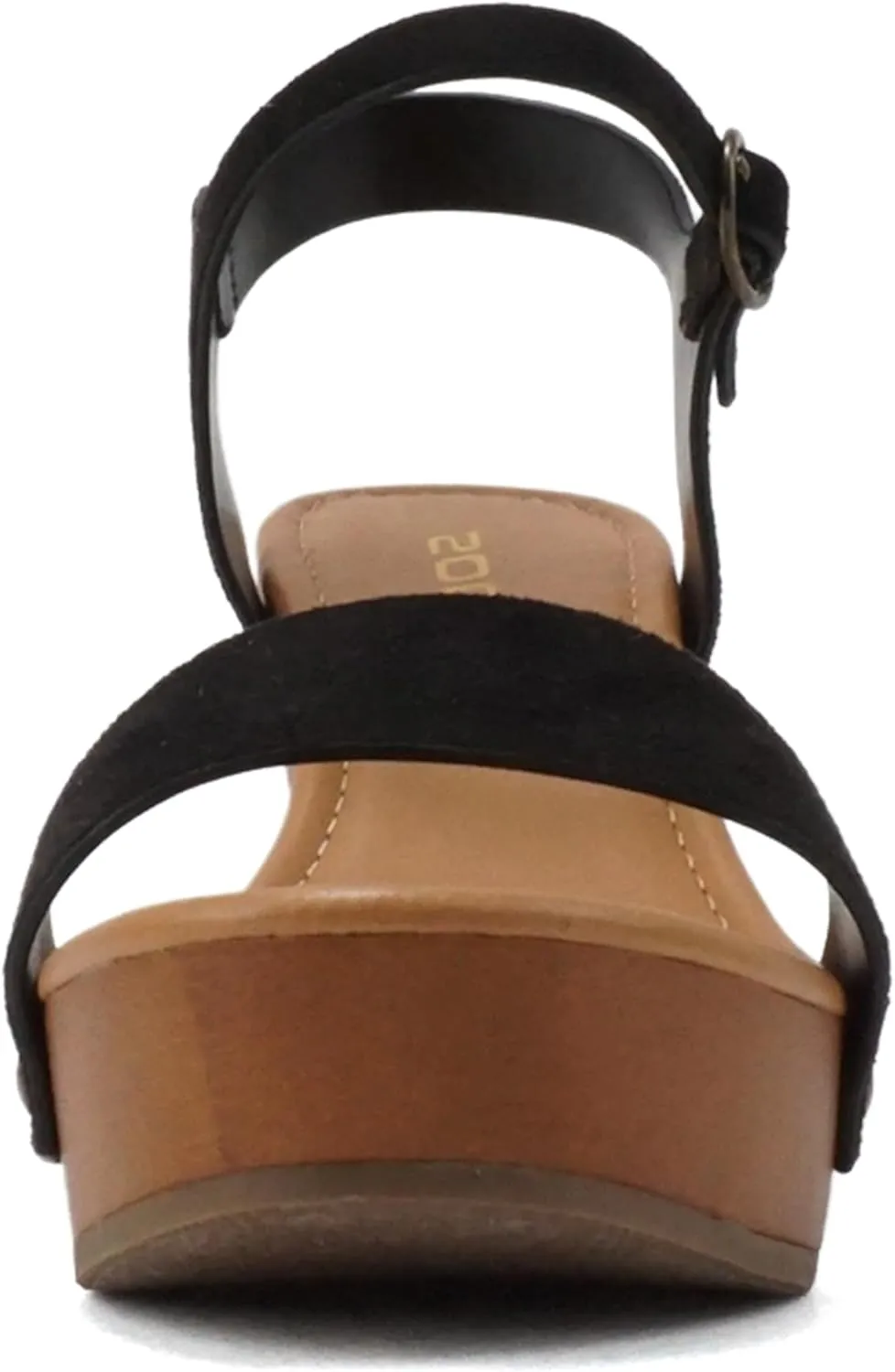 Soda CHIVAS ~ Women's Bold Buckles Studded Wedge Sandal