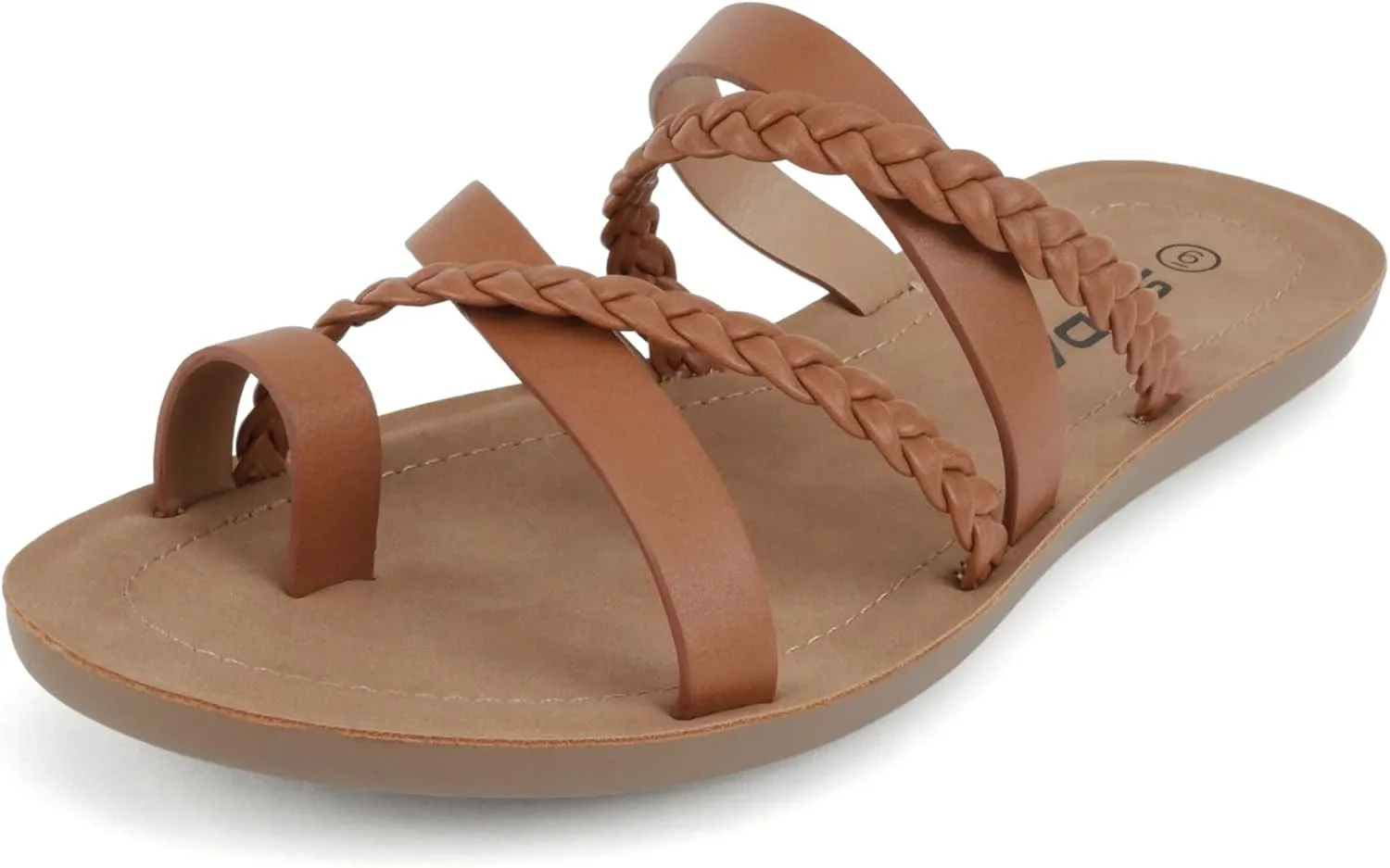 Soda ISABEL ~Women Fashion Comfortable Slip On Flat Cross bands Toe Ring Fashion Sandals