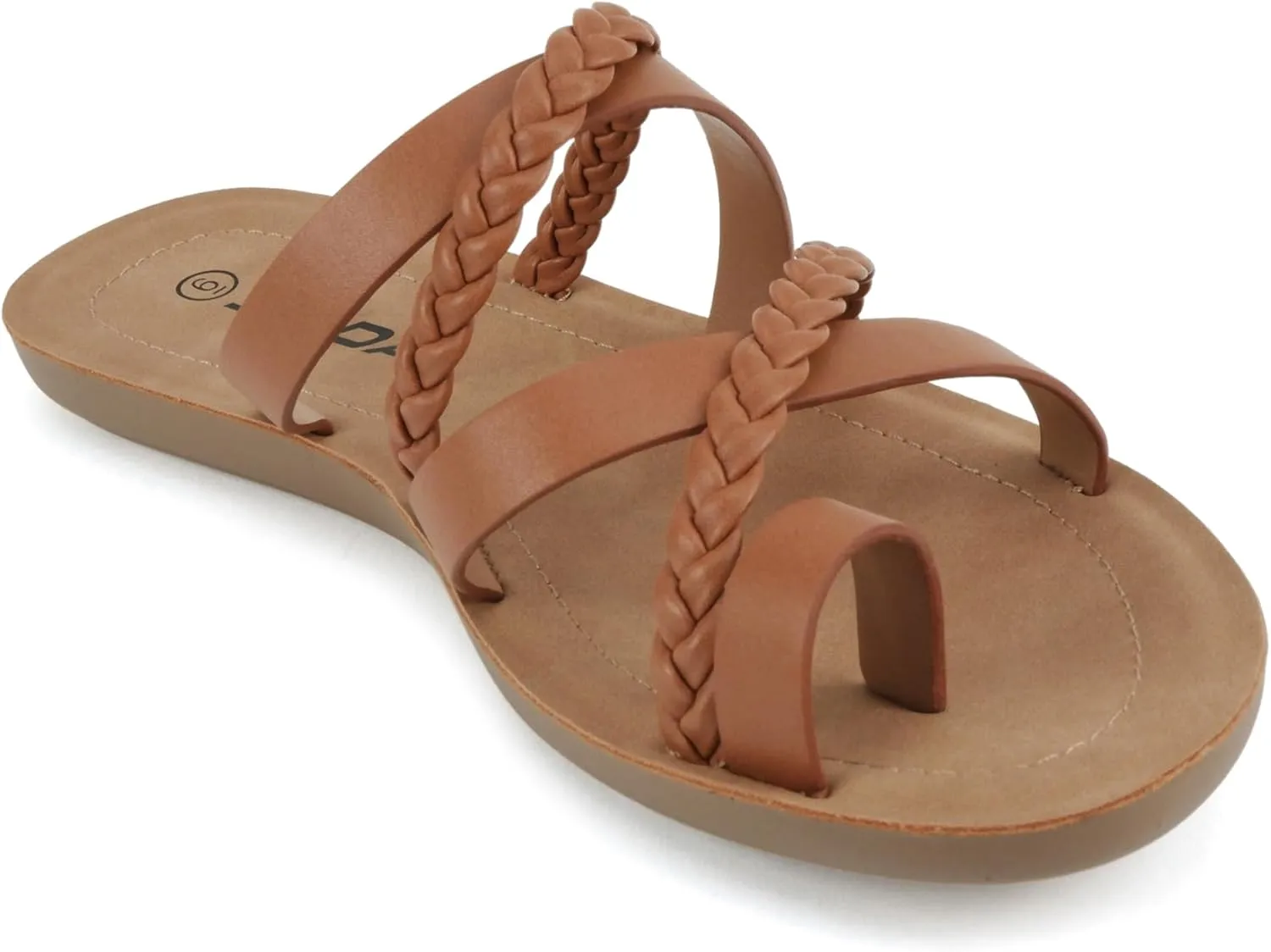 Soda ISABEL ~Women Fashion Comfortable Slip On Flat Cross bands Toe Ring Fashion Sandals