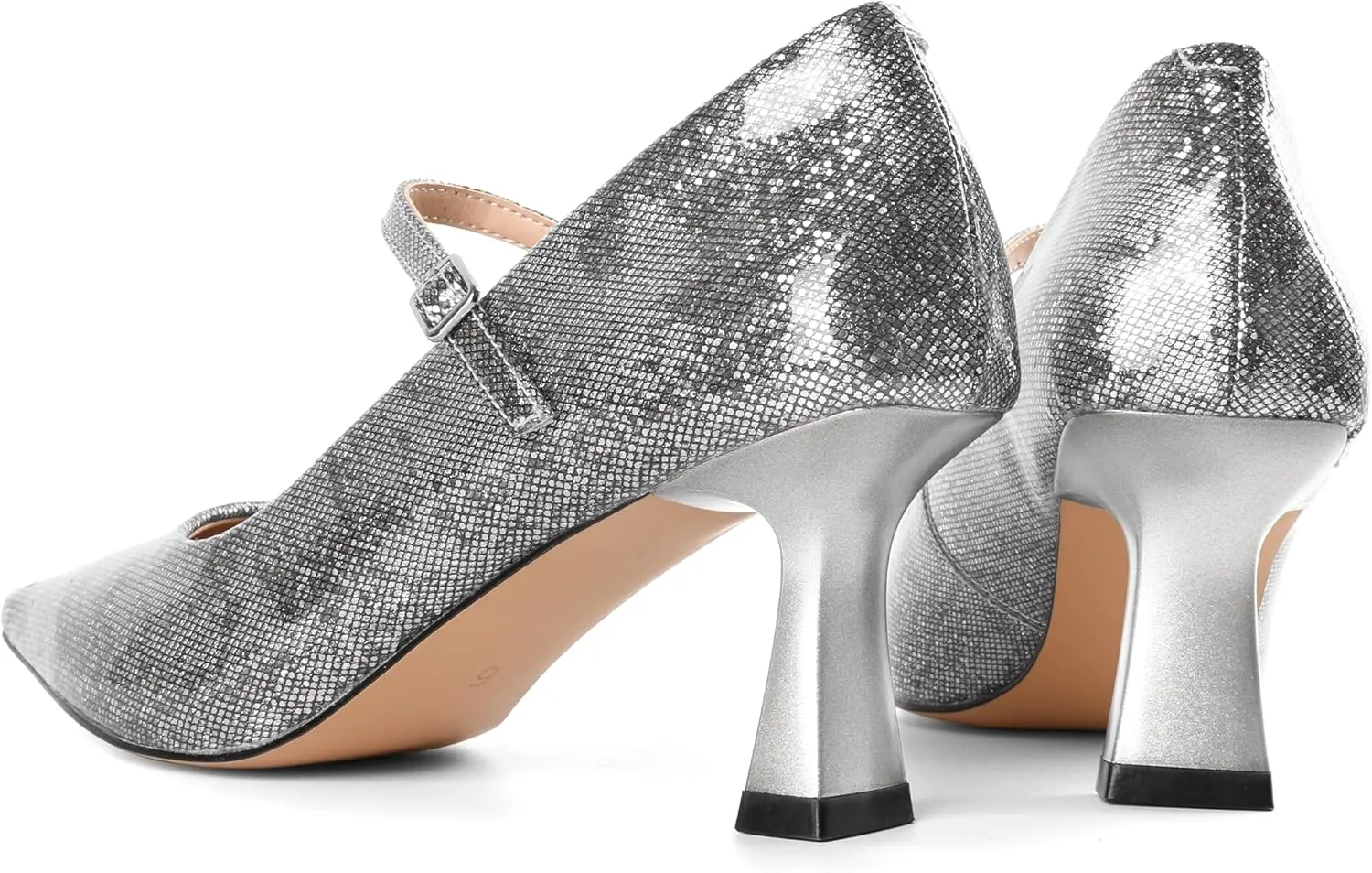 Soireelady Womens Kitten Heel Mary Jane Shoes Low Heel Little Square Toe Pumps Comfort Fashion Dress Shoes 2.5 Inches