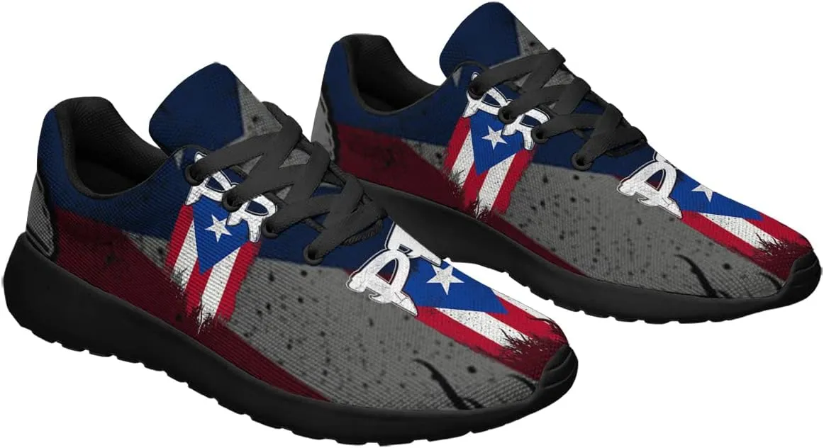 Sonzj-II Puerto Rico Shoes Mens Womens Running Shoes Athletic Casual Puerto Rico Flag Tennis Sneakers Gifts for Friends