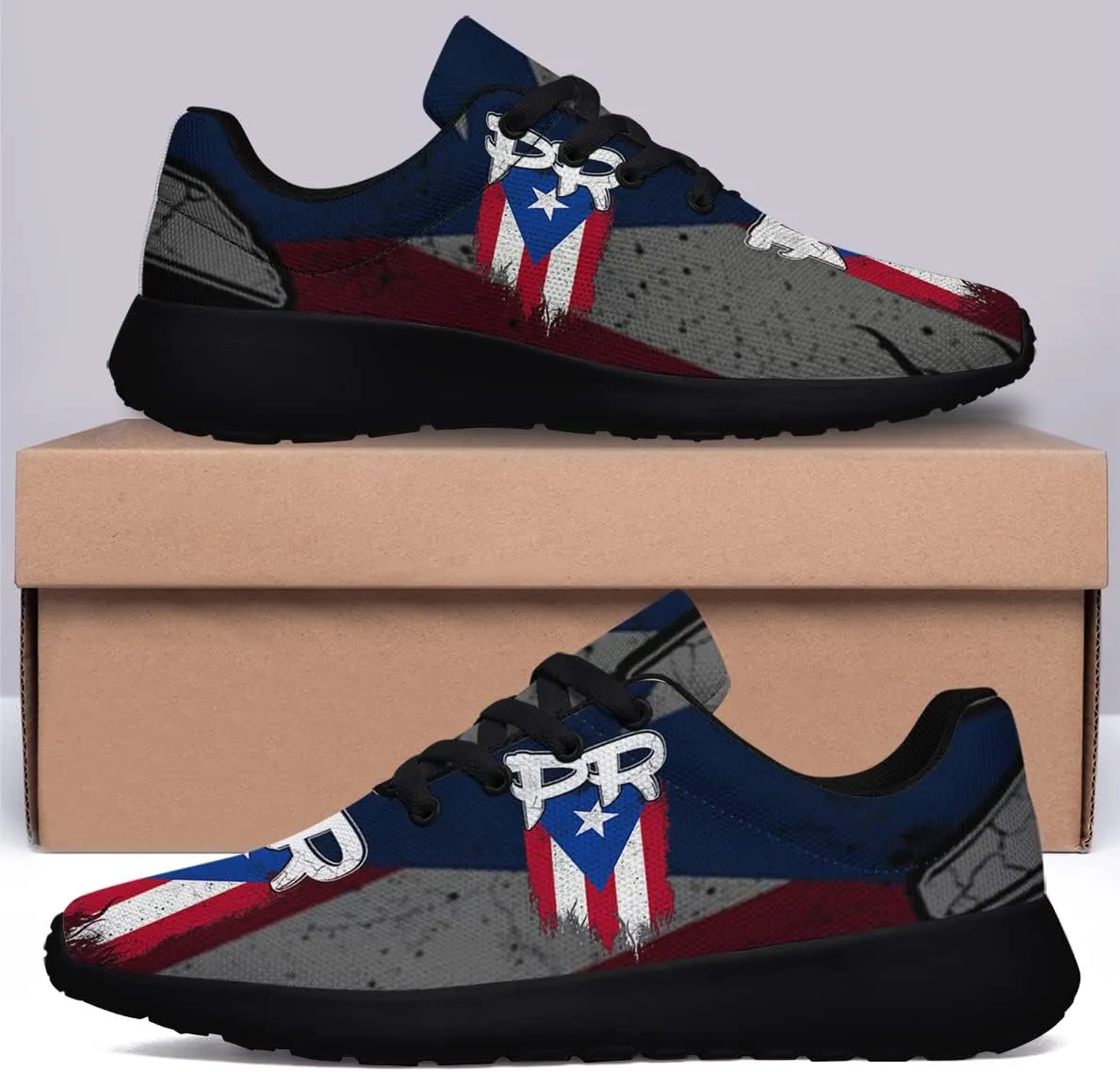 Sonzj-II Puerto Rico Shoes Mens Womens Running Shoes Athletic Casual Puerto Rico Flag Tennis Sneakers Gifts for Friends