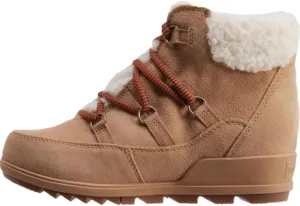 Sorel Women's Evie Cozy Lace-Up Wedge Booties - Waterproof, Suede, (Tawny Buff) (US Footwear Size System, Adult, Women, Numeric, Medium, 7)