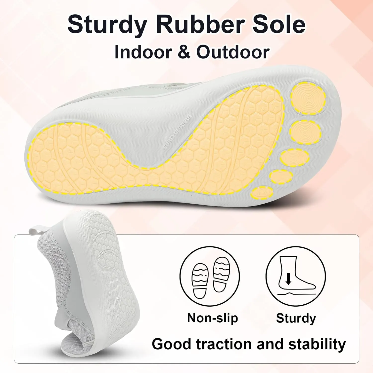 Spesoul Wide Womens Walking Shoes Adjustable Diabetic Shoes Breathable Zero Drop Barefoot Shoe Neuropathy Edema Nursing Shoe Wide Width Sneakers