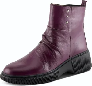 Spring Step Women's NAYANA Booties with Ruching Leather, Metal Rivets, and Removable Insoles