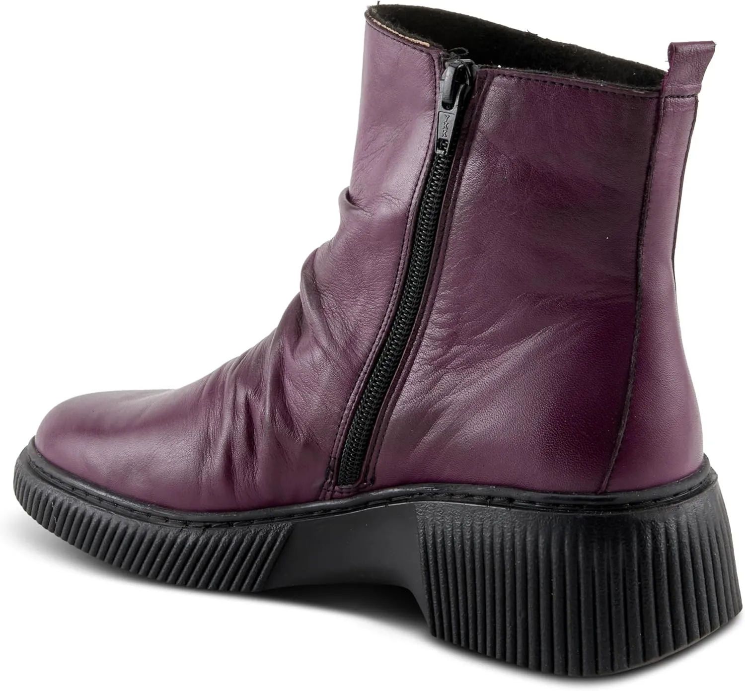 Spring Step Women's NAYANA Booties with Ruching Leather, Metal Rivets, and Removable Insoles