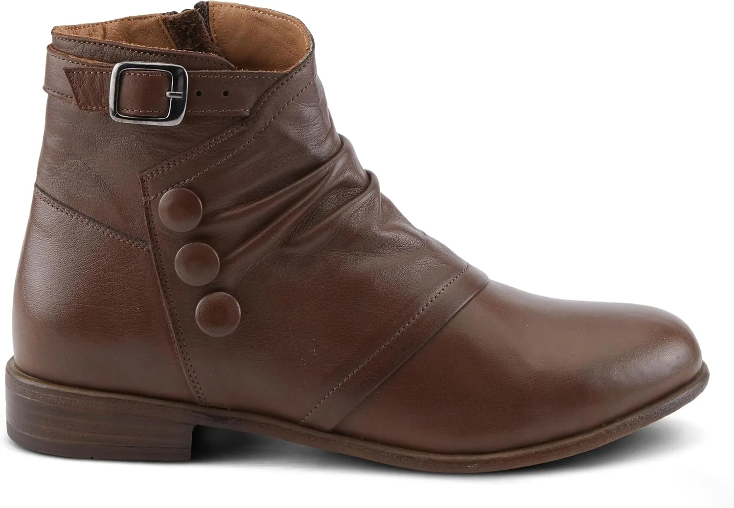 Spring Step Women's SIANNA Booties with Decorative Buckle, Leather-Wrapped Buttons, and Comfortable Fit