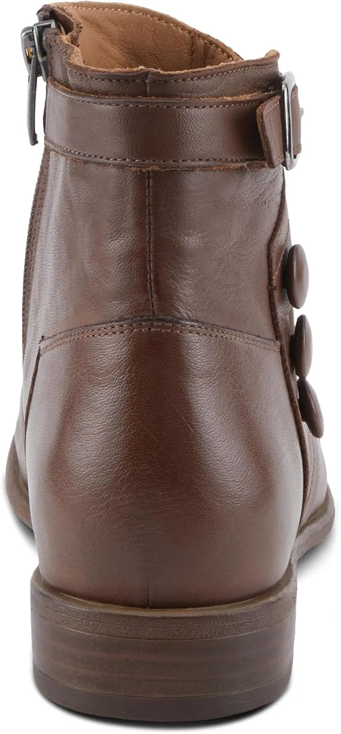 Spring Step Women's SIANNA Booties with Decorative Buckle, Leather-Wrapped Buttons, and Comfortable Fit