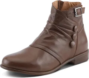 Spring Step Women's SIANNA Booties with Decorative Buckle, Leather-Wrapped Buttons, and Comfortable Fit