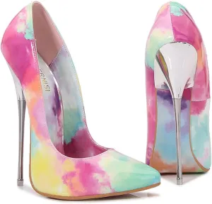 Spring Women's Patterned High Heels Hand-Painted Art Fine Heeled Pointed Women's Shoes Graffiti Nightclub Party Shoes