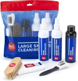 Stone and Clark Sneaker Cleaning Kit - Advanced Solution for Sneakers, Shoes, Ideal for Leather, Suede, Nubuck - Includes 8.5oz Cleaner, Deodorizer, Protector, Brushes & Microfiber Towel