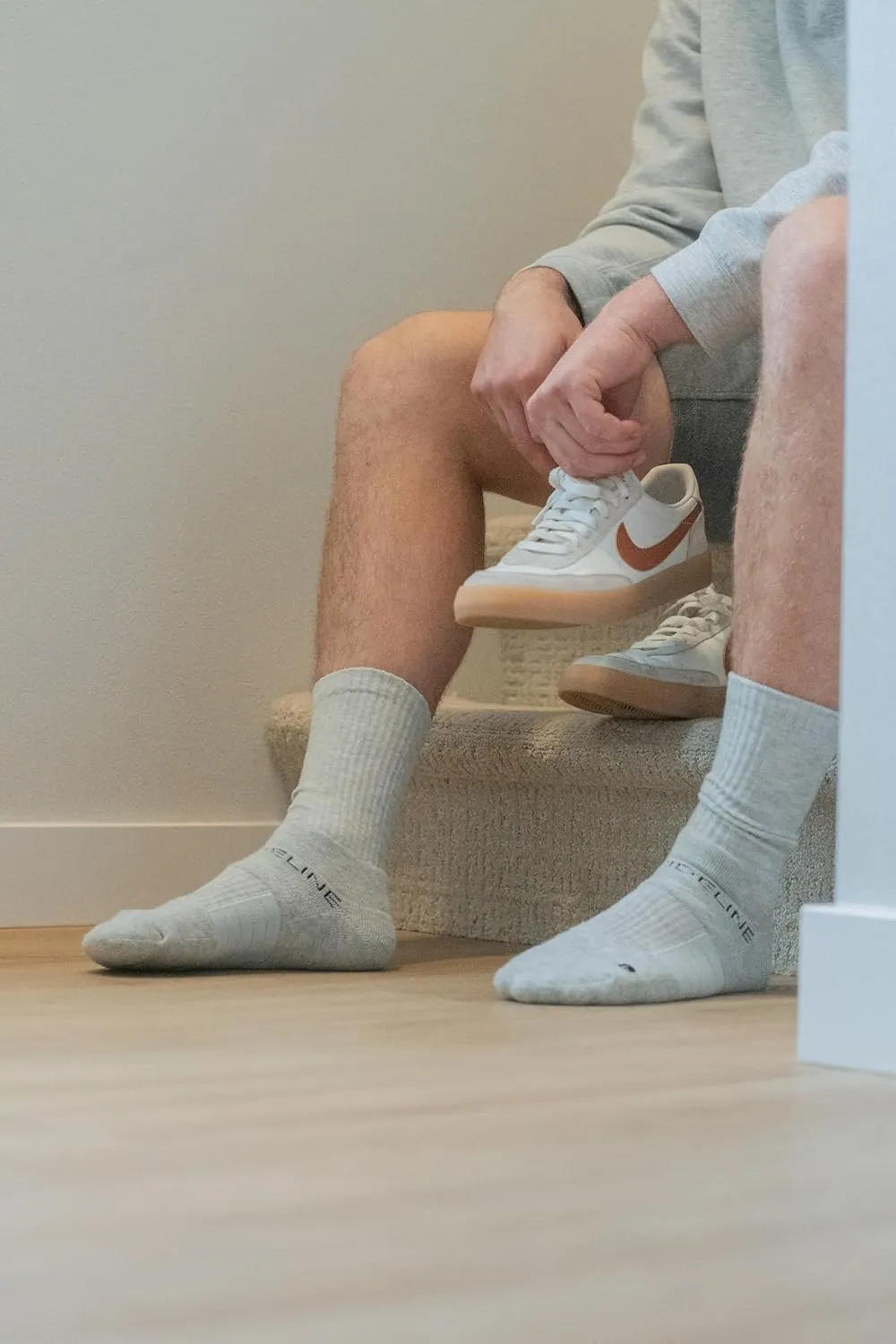 Strideline Basic Mid Length Socks | Quad-Ply Yarn Padding, Direct Compression and Zoned Cushioning - Mid Length 1 Pack