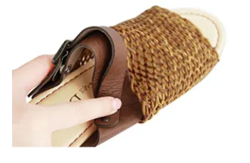Super Comfortable Natural 2 Way Jute Mesh, Cork Heeled Sandal