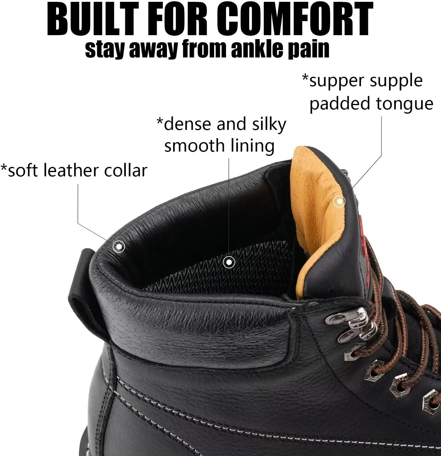 SUREWAY 6” Mens Heavy Duty Soft/Steel Toe Work Boots for Men,Goodyear Welt,Extremely Comfortable Durable Proved,Oil/Slip Resistant,Thicker Leather,Wedge Sole,EH Safety Industrial Construction Boots