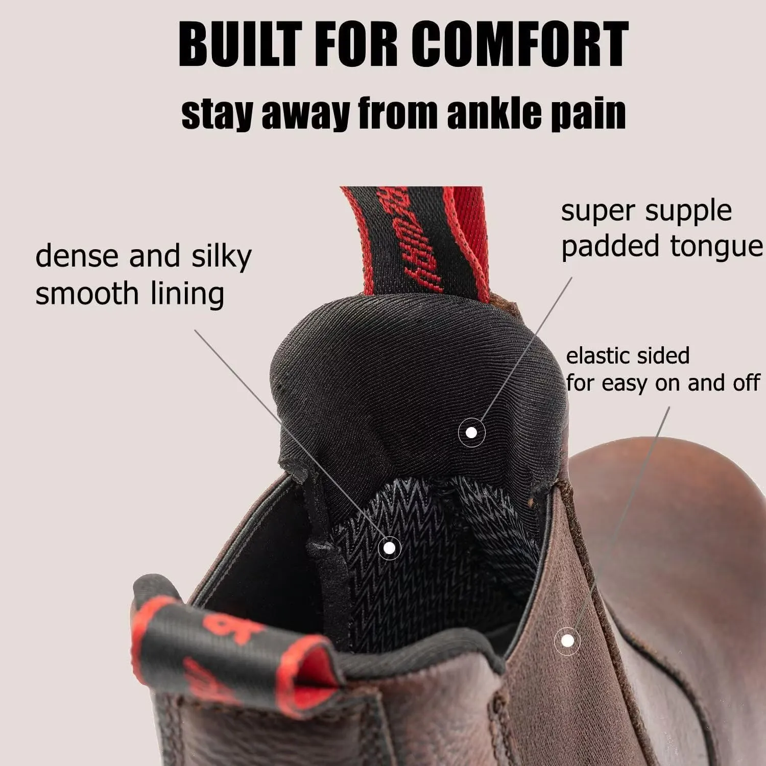 SUREWAY Men's Slip On Work Boots for Men,Upgraded Slip/Water Resistant,Static Dissipative,Fire Station Mechanic Work Boots/Shoes