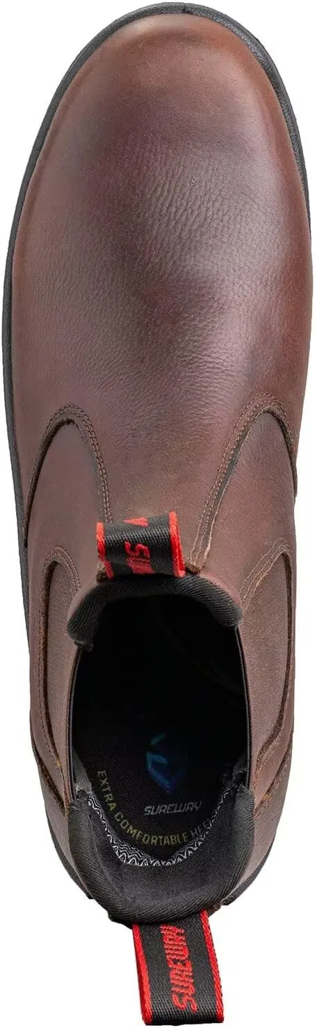 SUREWAY Men's Slip On Work Boots for Men,Upgraded Slip/Water Resistant,Static Dissipative,Fire Station Mechanic Work Boots/Shoes
