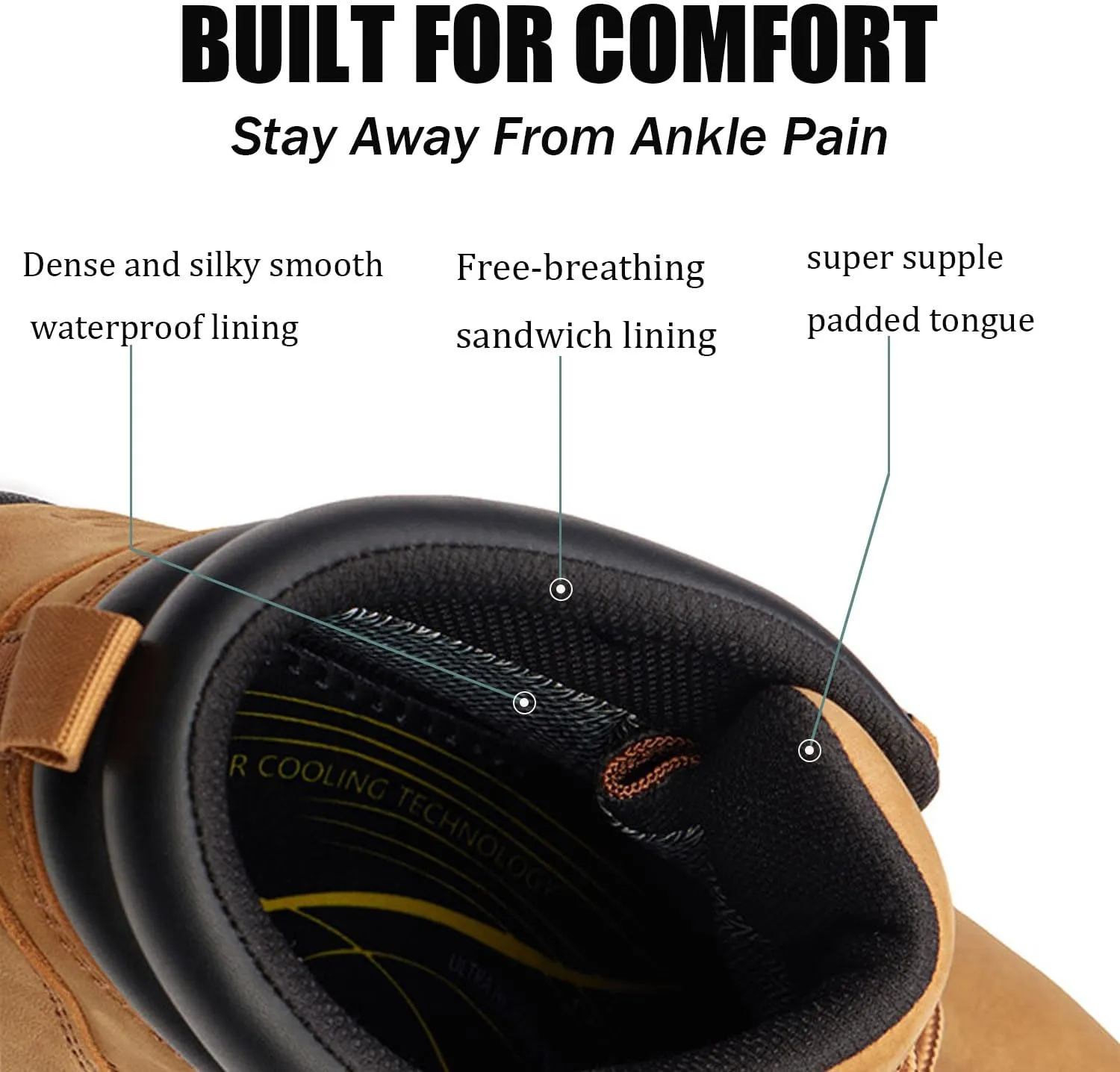SUREWAY Men's Waterproof Steel/Soft Hiking Work Boots, Lightweight Ultility Lace Up Round Toe Shoes,Water Proof Tactical Military Outdoor Ankle Mens Boot for Construction, Roofing, Hunting