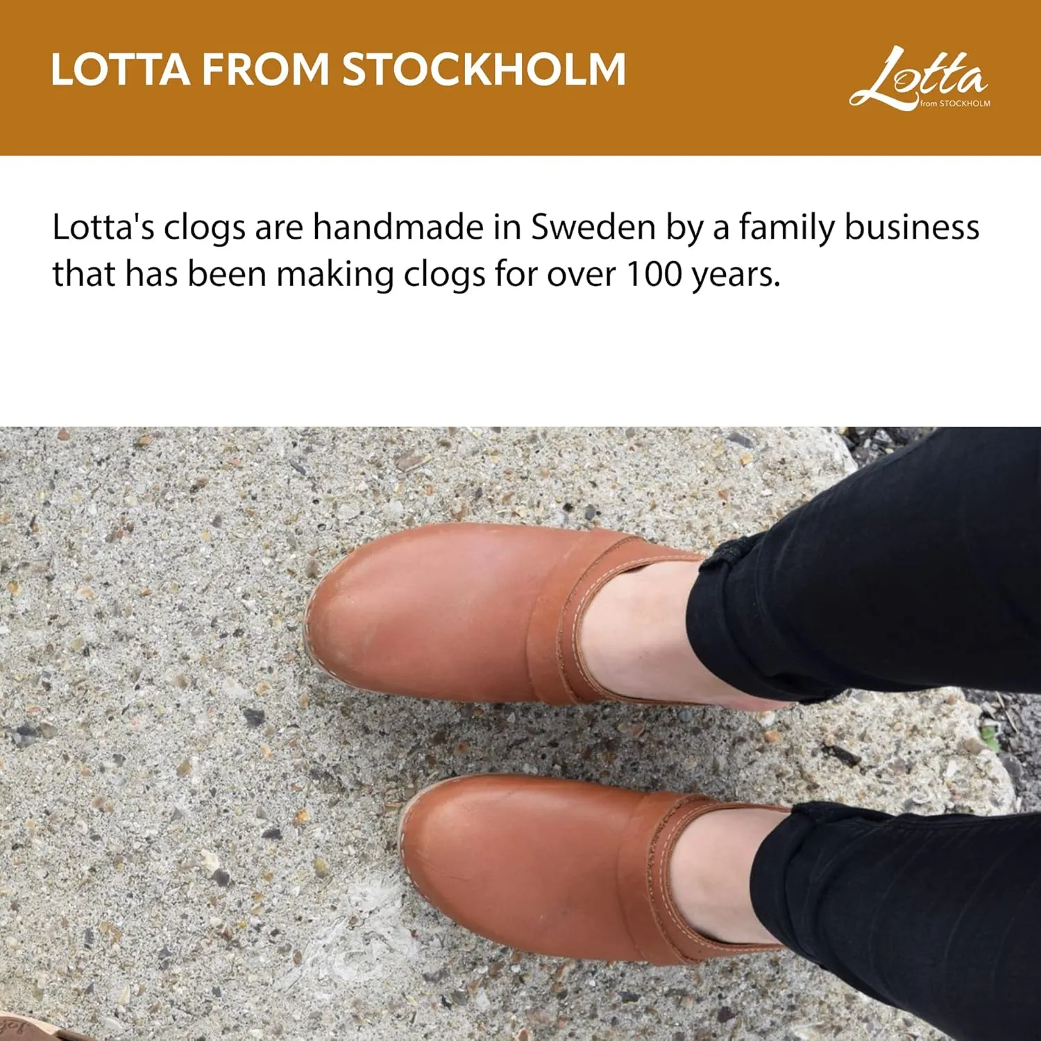 Swedish High Heel Classic Clogs - Tan Leather Clogs for Women I Comfortable Wooden Clog with 2 3/4 inch Heel & 1 inch Platform