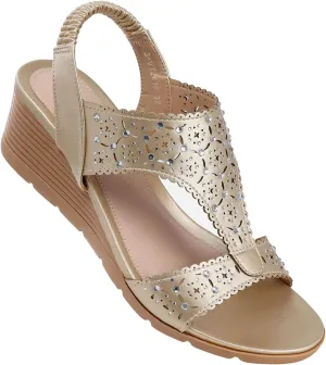 SWQZVT Wedge Sandals Women Dressy: Summer Low Wedges Comfort Sandal - Comfortable Strappy Casual Womens Sandals