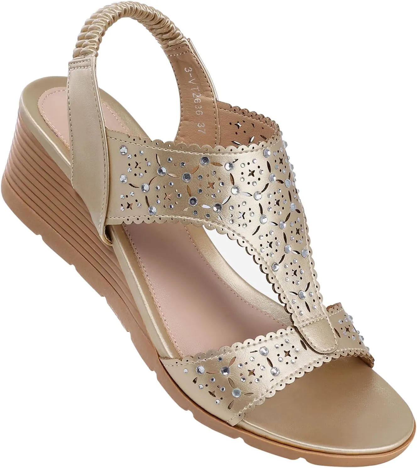 SWQZVT Wedge Sandals Women Dressy: Summer Low Wedges Comfort Sandal - Comfortable Strappy Casual Womens Sandals