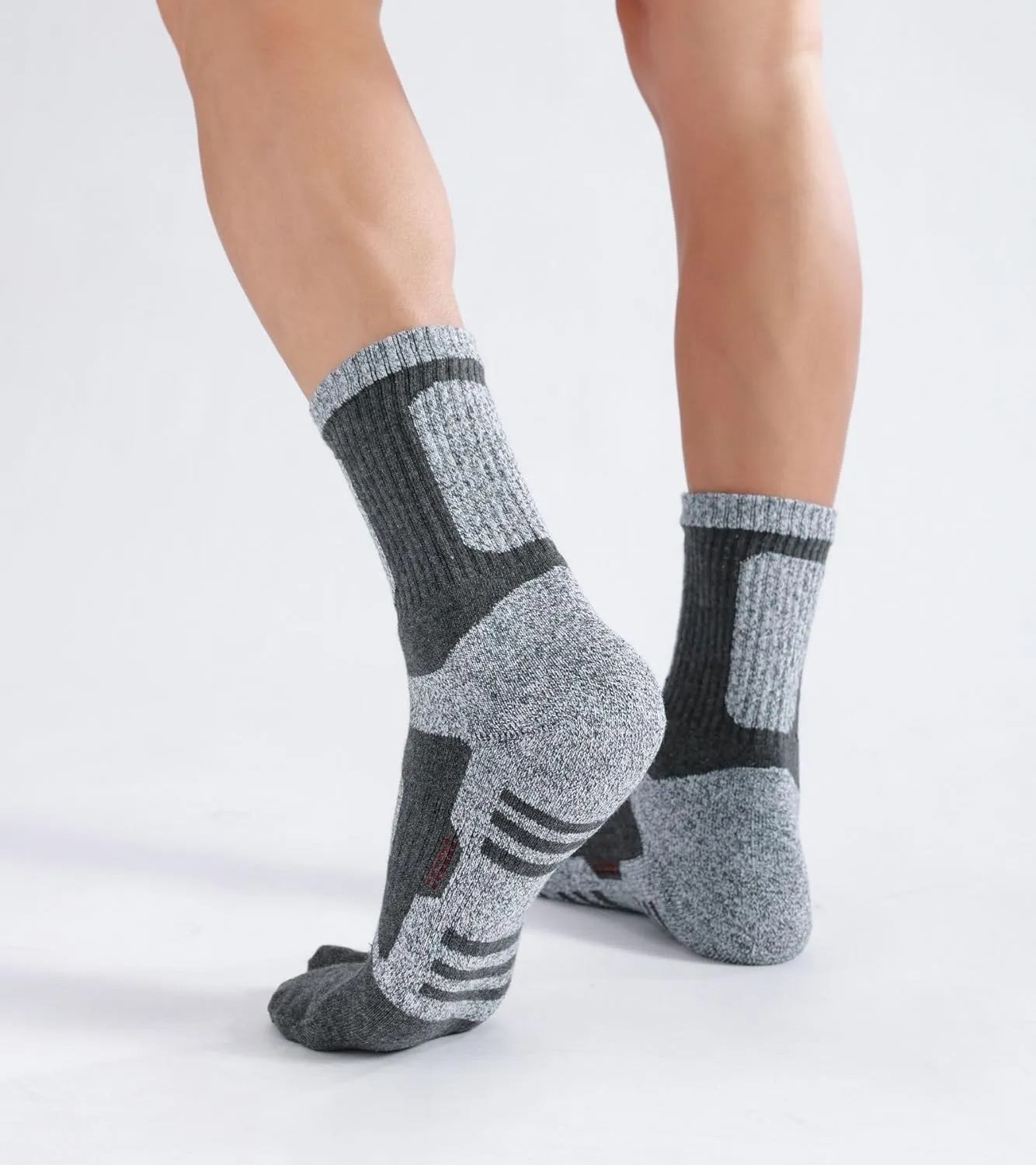 Tabi Socks Flip Flop Big Two Toe Split Crew Cushion Athletic Hiking Terry Cushioned Cotton for Men Women Unisex 3 Pairs