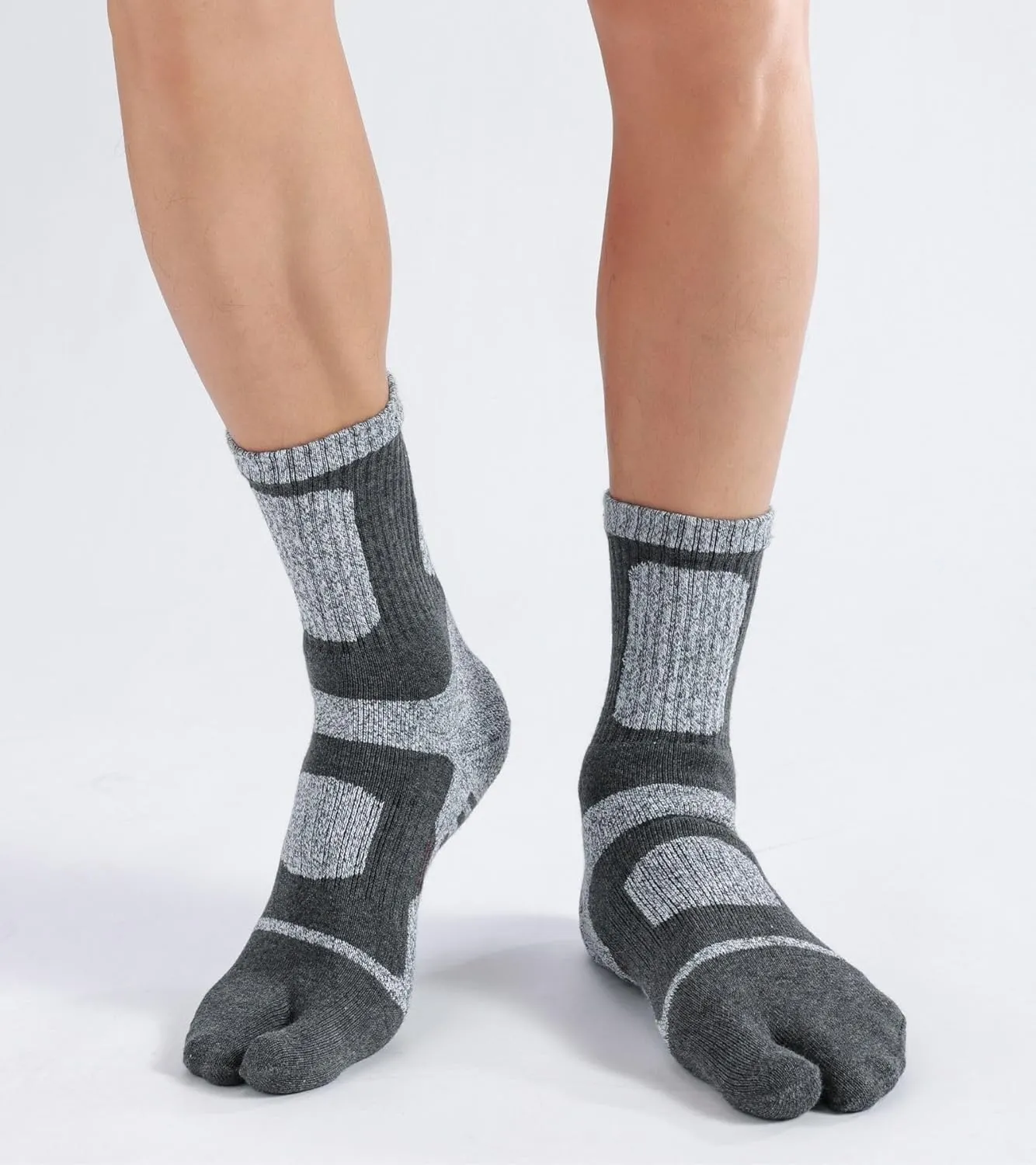Tabi Socks Flip Flop Big Two Toe Split Crew Cushion Athletic Hiking Terry Cushioned Cotton for Men Women Unisex 3 Pairs