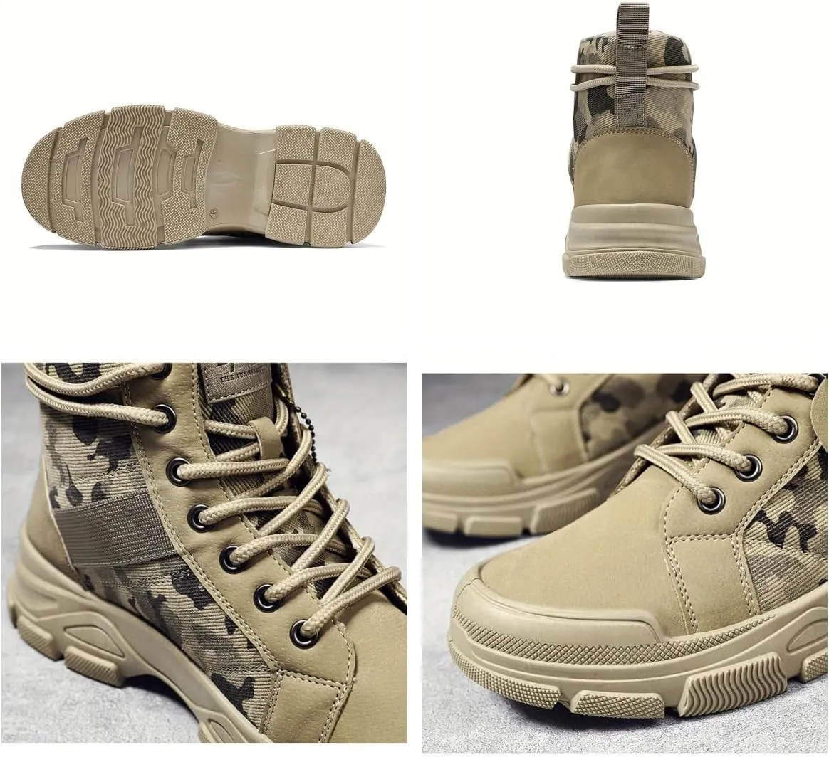 Tactical Camouflage High Top Boots for Men - Durable Outdoor Training and Hiking Shoes