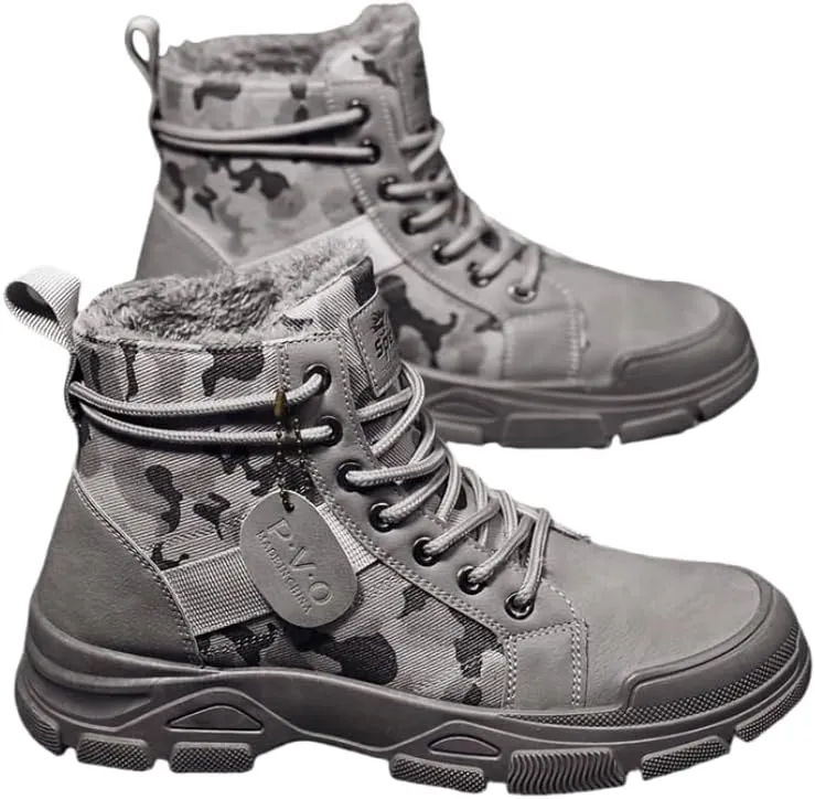 Tactical Camouflage High Top Boots for Men - Durable Outdoor Training and Hiking Shoes