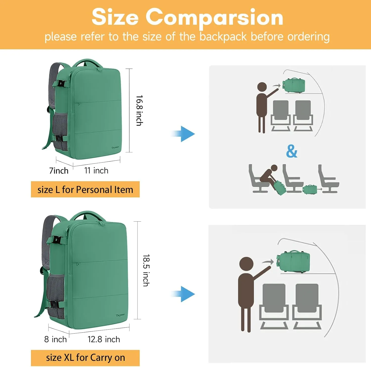 Taygeer Travel Backpack for College Woman, Lightweight Backpack for 15.6 inch Laptop with USB Charging Port, TSA Friendly Bag for Women Traveling, Back Pack Carry On Luggage for friend Gym Sport,Green