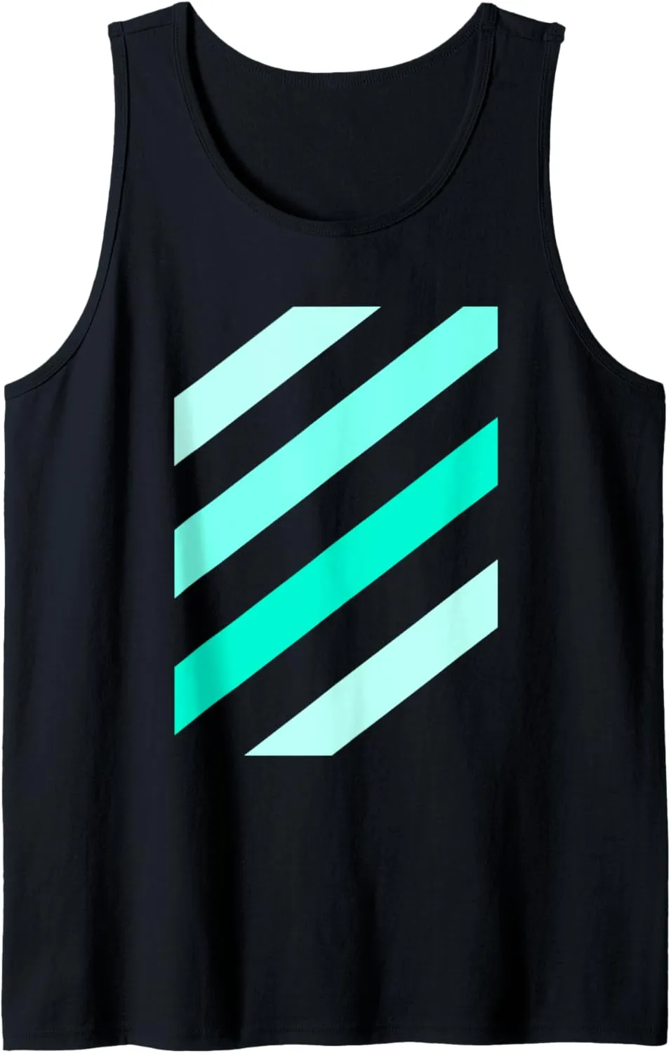 Teal Aqua Stripe Shades Teal Aqua Graphic Tank Top