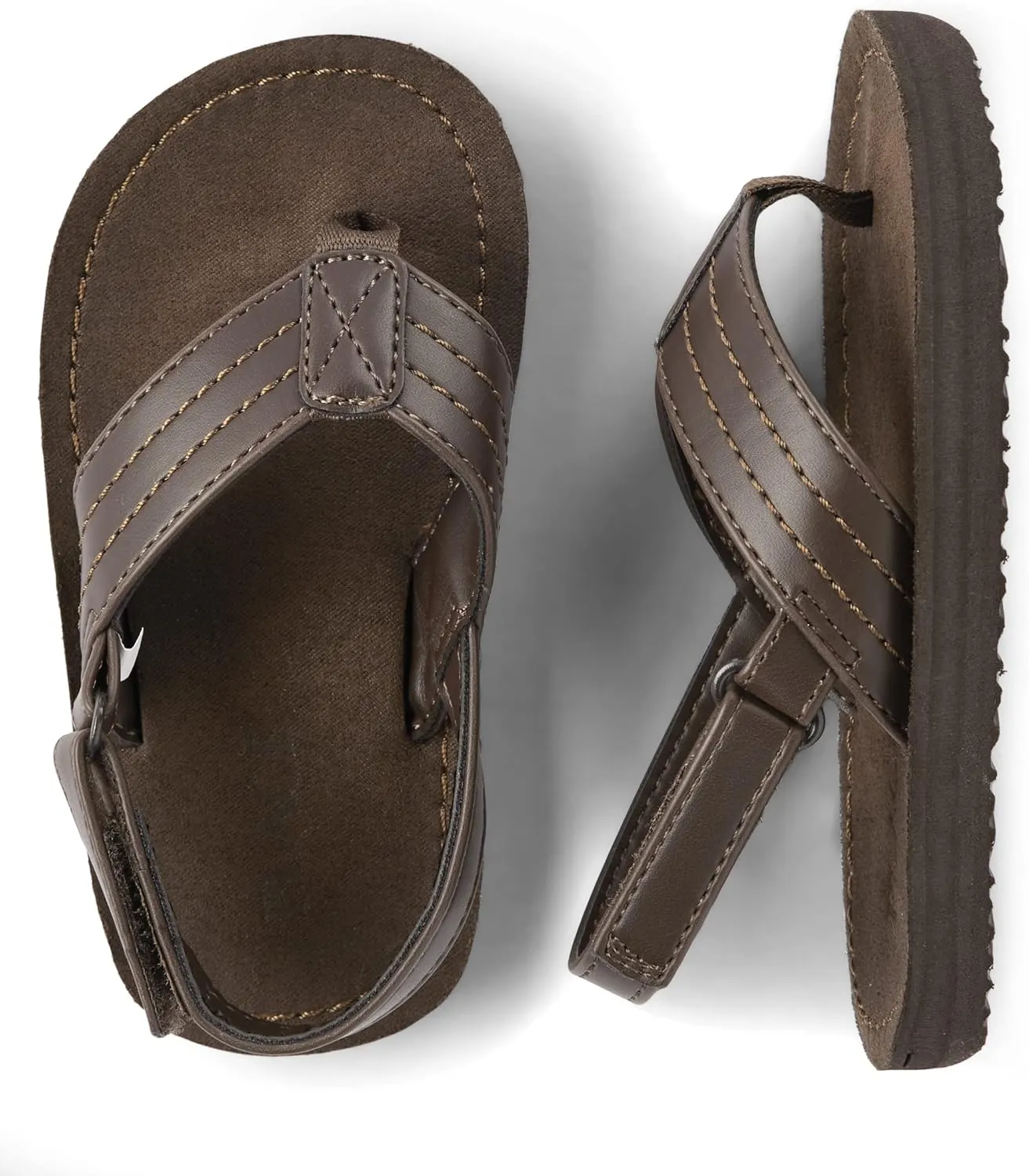 The Children's Place Baby Boys and Toddler Casual Flip Flops with Backstrap, Tan