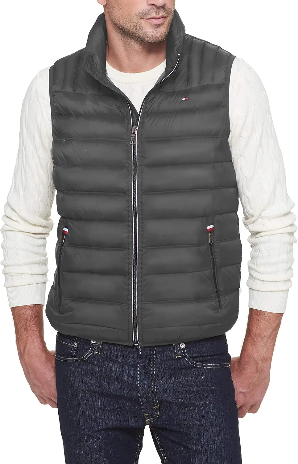 Tommy Hilfiger Men's Lightweight Packable Puffer Vest Jacket