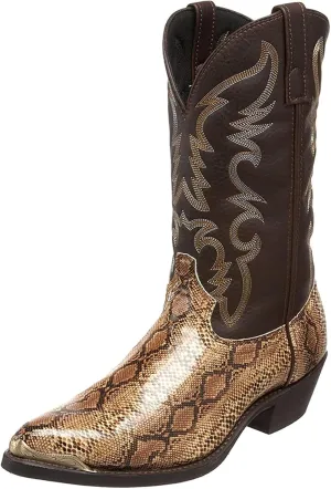 Tongzone Cowboy Boots For Men Classic Western Boot Embroidered Round Toe Durable Traditional Country Boots