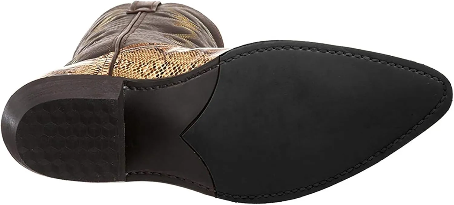 Tongzone Cowboy Boots For Men Classic Western Boot Embroidered Round Toe Durable Traditional Country Boots