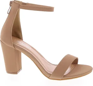 TOP MODA Hannah-1 Ankle Strap Dressy High Heel Sandal, Non-slip Sole, For Wedding, Party, Prom, Evening Wear, or Any Occasion, Sleek Style Block Heel Sandals