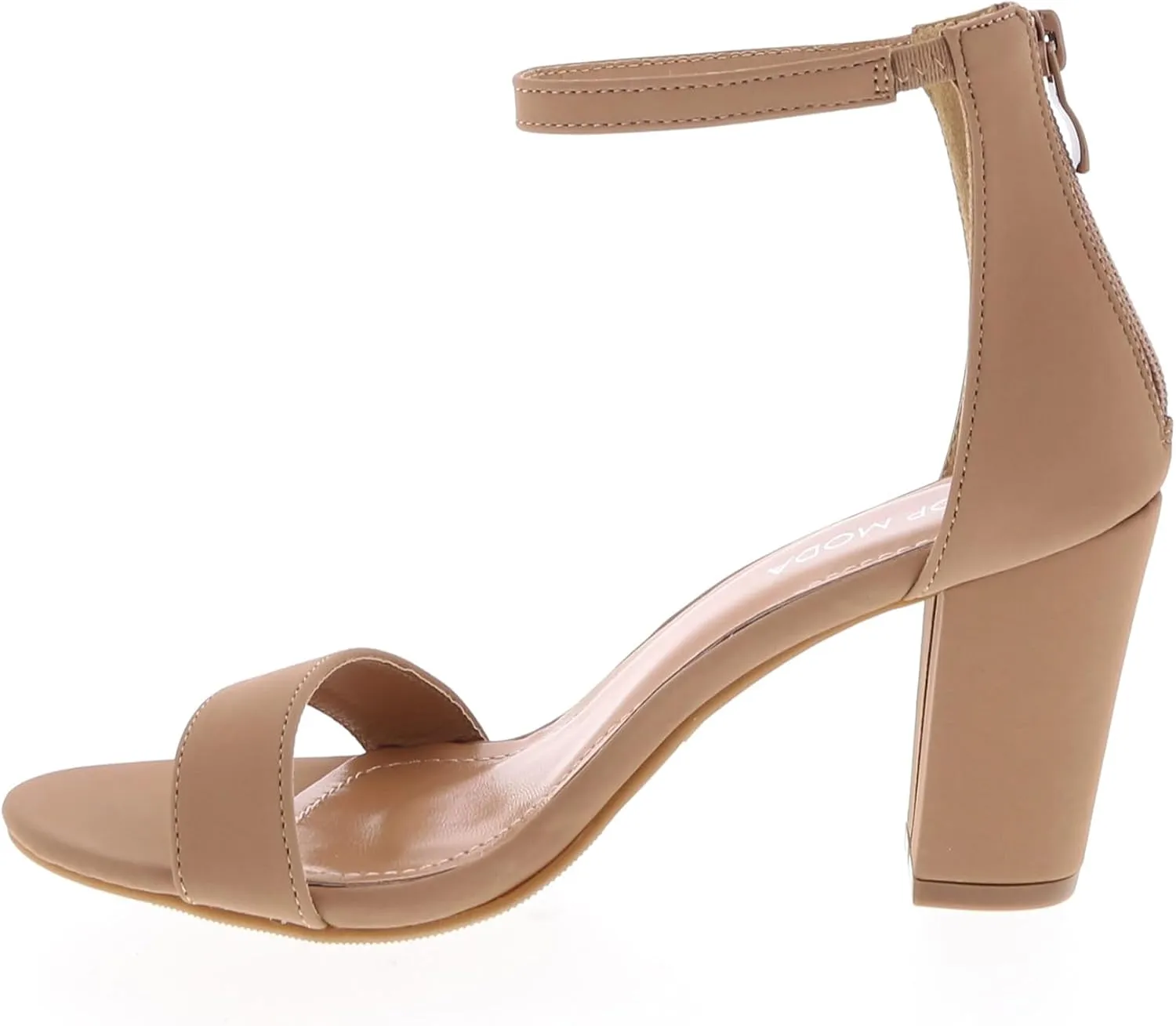 TOP MODA Hannah-1 Ankle Strap Dressy High Heel Sandal, Non-slip Sole, For Wedding, Party, Prom, Evening Wear, or Any Occasion, Sleek Style Block Heel Sandals
